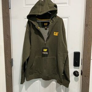 Caterpillar Dark Green Zip-Up Hoodie